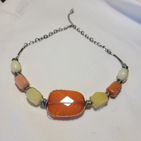 Stone Necklace and Glass Bead Bracelet Set - Picture 6 of 9